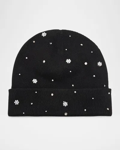 Carolyn Rowan Cashmere Embellished Beanie In Black