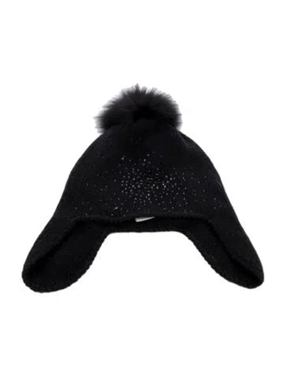 Pre-owned Carolyn Rowan Cashmere Knit Beanie In Black