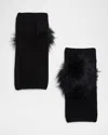 Carolyn Rowan Cashmere Lurex Fingerless Gloves In Black
