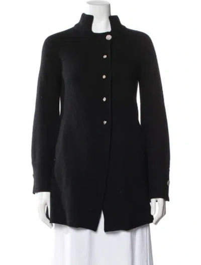 Pre-owned Carolyn Rowan Cashmere Mock Neck Sweater In Black