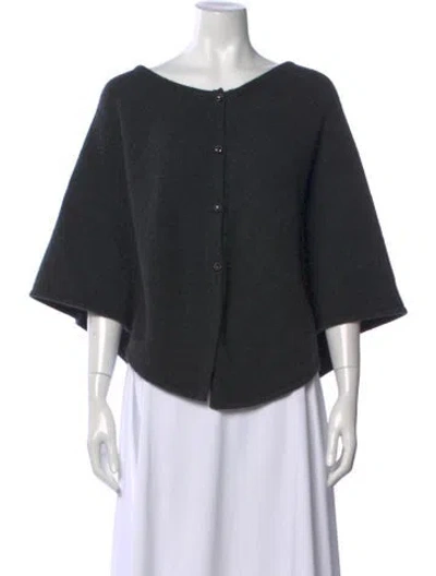 Pre-owned Carolyn Rowan Cashmere Open Front Sweater In Grey
