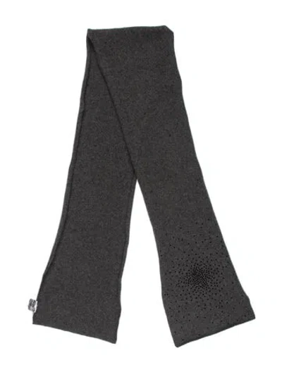 Pre-owned Carolyn Rowan Cashmere Printed Scarf In Gray