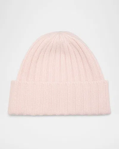 Carolyn Rowan Cashmere Ribbed Beanie In Pink