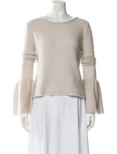 Pre-owned Carolyn Rowan Cashmere Scoop Neck Sweater In Neutral