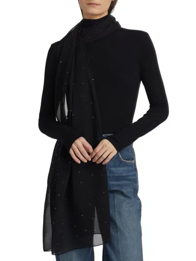 Carolyn Rowan Collection Women's Chiffon Crystal-embellished Shawl In Black