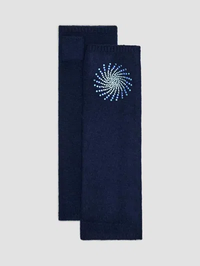 Carolyn Rowan Collection Women's Embellished Cashmere Fingerless Gloves In Navy