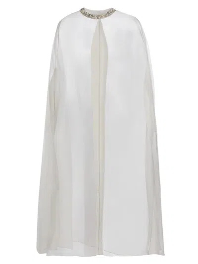 Carolyn Rowan Collection Women's Embellished-trim Silk Cape In Black