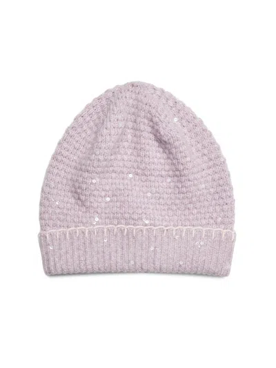 Carolyn Rowan Collection Women's Sequined Cashmere Beanie In Pink