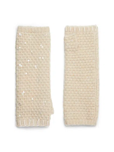 Carolyn Rowan Collection Women's Sequined Cashmere Fingerless Gloves