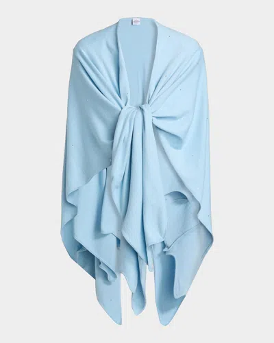 Carolyn Rowan Cotton Cashmere Crystal-embellished Ruana In Multi