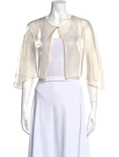 Pre-owned Carolyn Rowan Crew Neck Short Sleeve Top W/ Tags In White