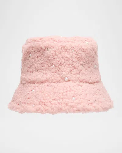 Carolyn Rowan Curly Embellished Bucket Hat In Pink