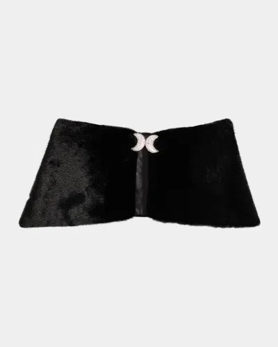 Carolyn Rowan Faux Fur Off-the-shoulder Shrug In Black