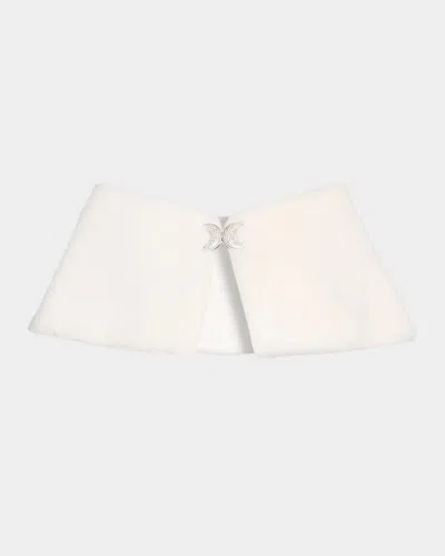 Carolyn Rowan Faux Fur Off-the-shoulder Shrug In White