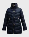 Carolyn Rowan For Gorski Crystal Embellished Quilted Down Ski Jacket In Navy
