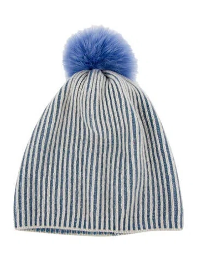 Pre-owned Carolyn Rowan Fox Fur Winter Beanie In Multi