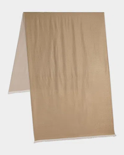 Carolyn Rowan Metallic Cotton And Viscose Shawl In Brown