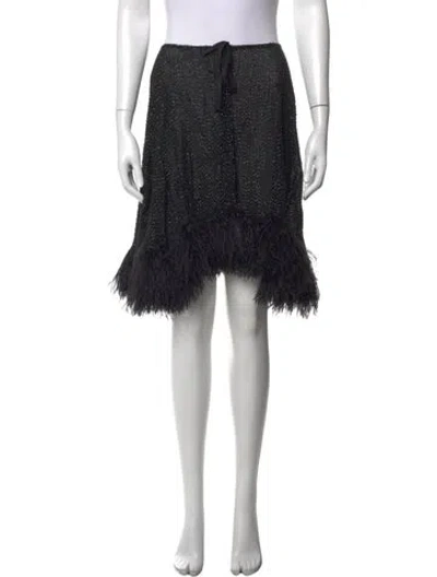 Pre-owned Carolyn Rowan Patterned Mini Skirt In Black