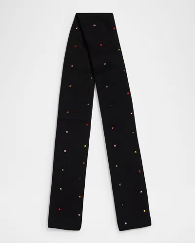 Carolyn Rowan Rhinestone Cashmere Scarf In Black