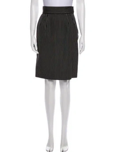 Pre-owned Carolyn Rowan Striped Knee-length Skirt In Black