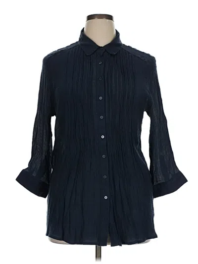 Pre-owned Carolyn Taylor 3/4 Sleeve Blouse In Blue