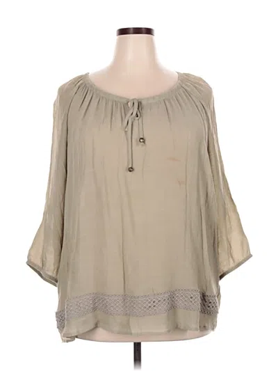 Pre-owned Carolyn Taylor 3/4 Sleeve Blouse In Brown