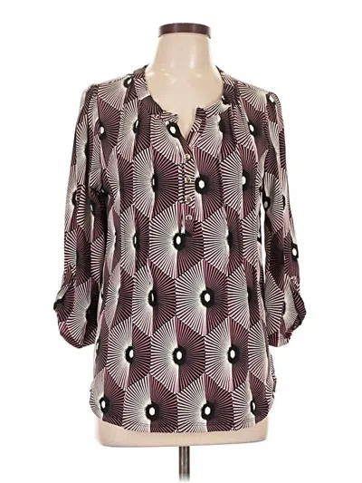 Pre-owned Carolyn Taylor 3/4 Sleeve Blouse In Burgundy