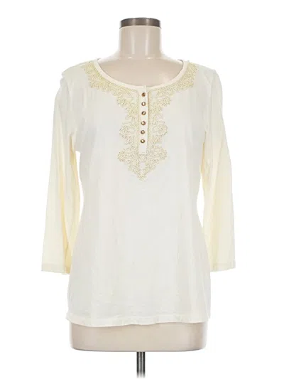 Pre-owned Carolyn Taylor 3/4 Sleeve Blouse In Ivory
