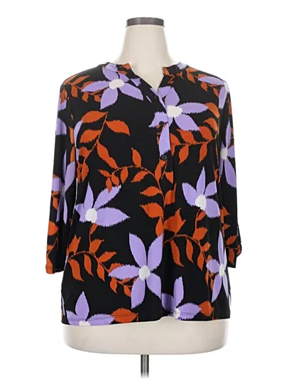 Pre-owned Carolyn Taylor 3/4 Sleeve Blouse In Purple