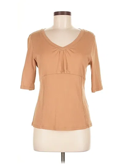 Pre-owned Carolyn Taylor 3/4 Sleeve T-shirt In Brown