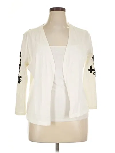 Pre-owned Carolyn Taylor 3/4 Sleeve T-shirt In Ivory