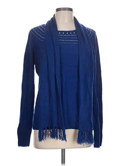 Pre-owned Carolyn Taylor Cardigan Sweater In Blue