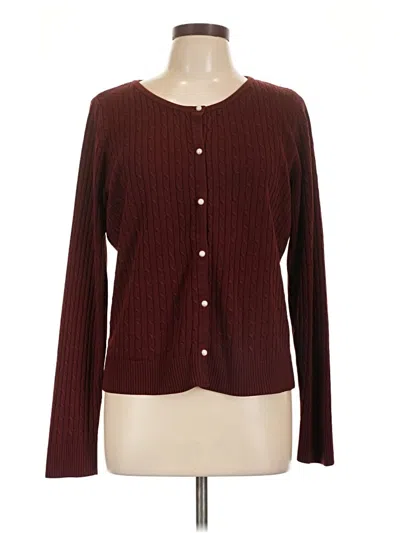 Pre-owned Carolyn Taylor Cardigan Sweater In Burgundy