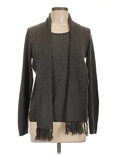 Pre-owned Carolyn Taylor Cardigan Sweater In Gray