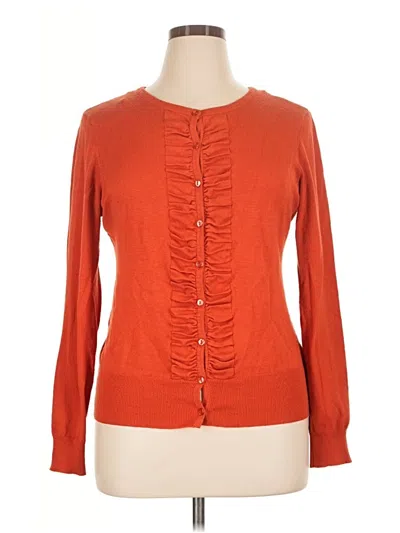 Pre-owned Carolyn Taylor Cardigan Sweater In Orange