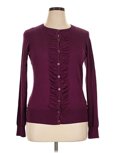 Pre-owned Carolyn Taylor Cardigan Sweater In Purple