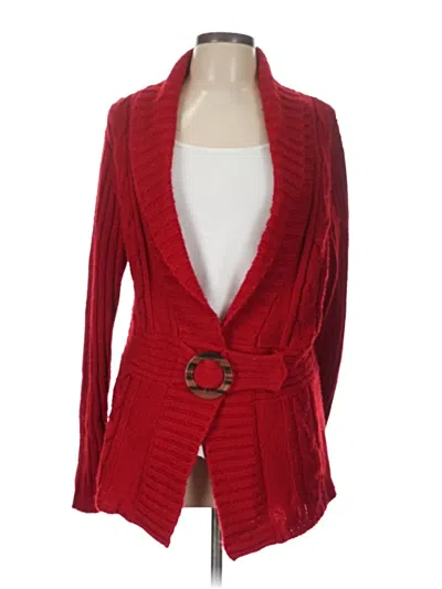 Pre-owned Carolyn Taylor Cardigan Sweater In Red
