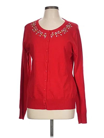 Pre-owned Carolyn Taylor Cardigan Sweater In Red