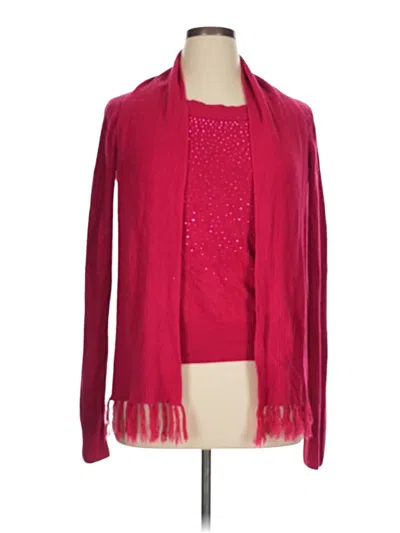 Pre-owned Carolyn Taylor Cardigan Sweater In Red