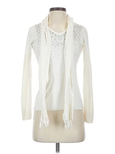 Pre-owned Carolyn Taylor Cardigan Sweater In White