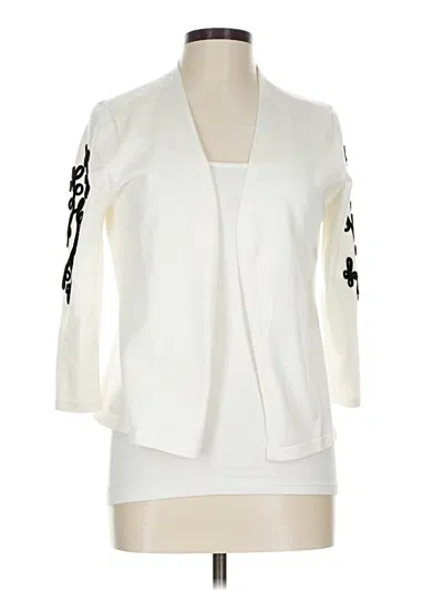 Pre-owned Carolyn Taylor Cardigan Sweater In White