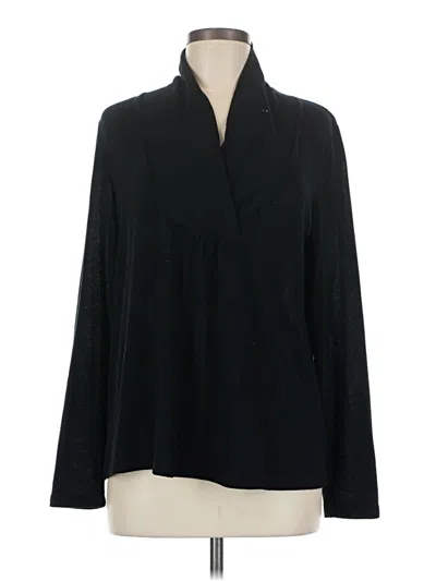 Pre-owned Carolyn Taylor Long Sleeve Polo Shirt In Black