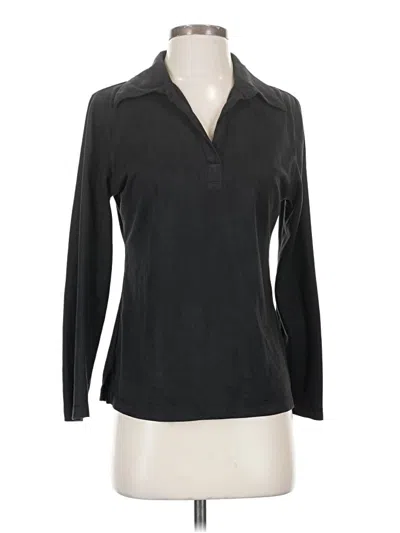 Pre-owned Carolyn Taylor Long Sleeve Polo Shirt In Black