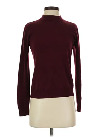 Pre-owned Carolyn Taylor Long Sleeve Top Burgundy Turtleneck Tops