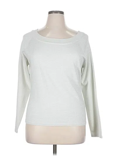 Pre-owned Carolyn Taylor Long Sleeve Top Gray Boatneck Tops