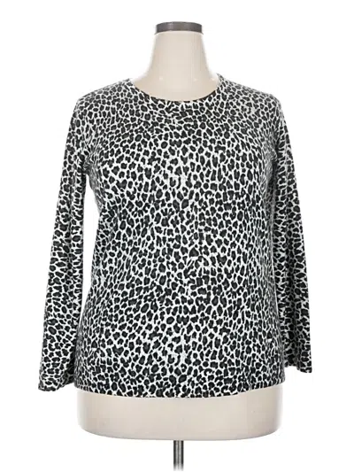 Pre-owned Carolyn Taylor Long Sleeve T-shirt In Silver