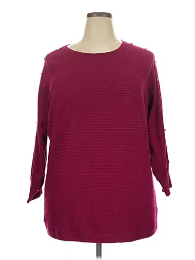 Pre-owned Carolyn Taylor Pullover Sweater In Burgundy