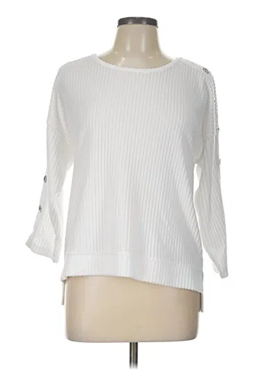Pre-owned Carolyn Taylor Pullover Sweater In White