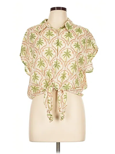 Pre-owned Carolyn Taylor Short Sleeve Blouse In Green