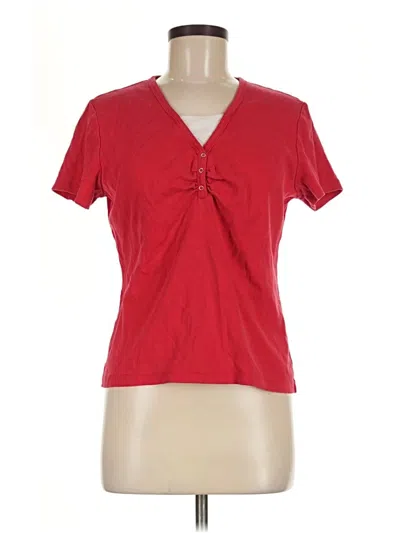 Pre-owned Carolyn Taylor Short Sleeve Top Red Sweetheart Neckline Tops